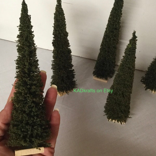 SKINNY TREE - 8 Inch Tall, Christmas, 1:12 Scale,ready to decorate, Dollhouse, diorama, miniature, green tree,