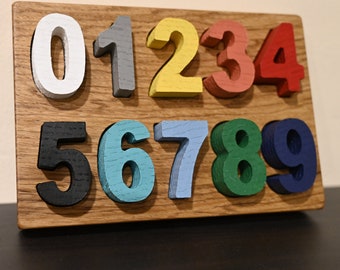 Oak Number Puzzle: Montessori Math Learning Toy