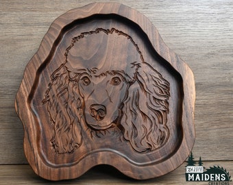 Poodle Tray,Poodle Catchall Tray,Animal Tray,Animal Lovers Gift,Poodle,Solid Hardwood,Food Safe Catchall Animal Tray,Jewelry dish,Ring dish