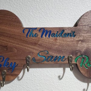 Personalized Dog bone Leash holder, leash holder, dog bone, dog leash, bones, dog bone hanger, leash hanger