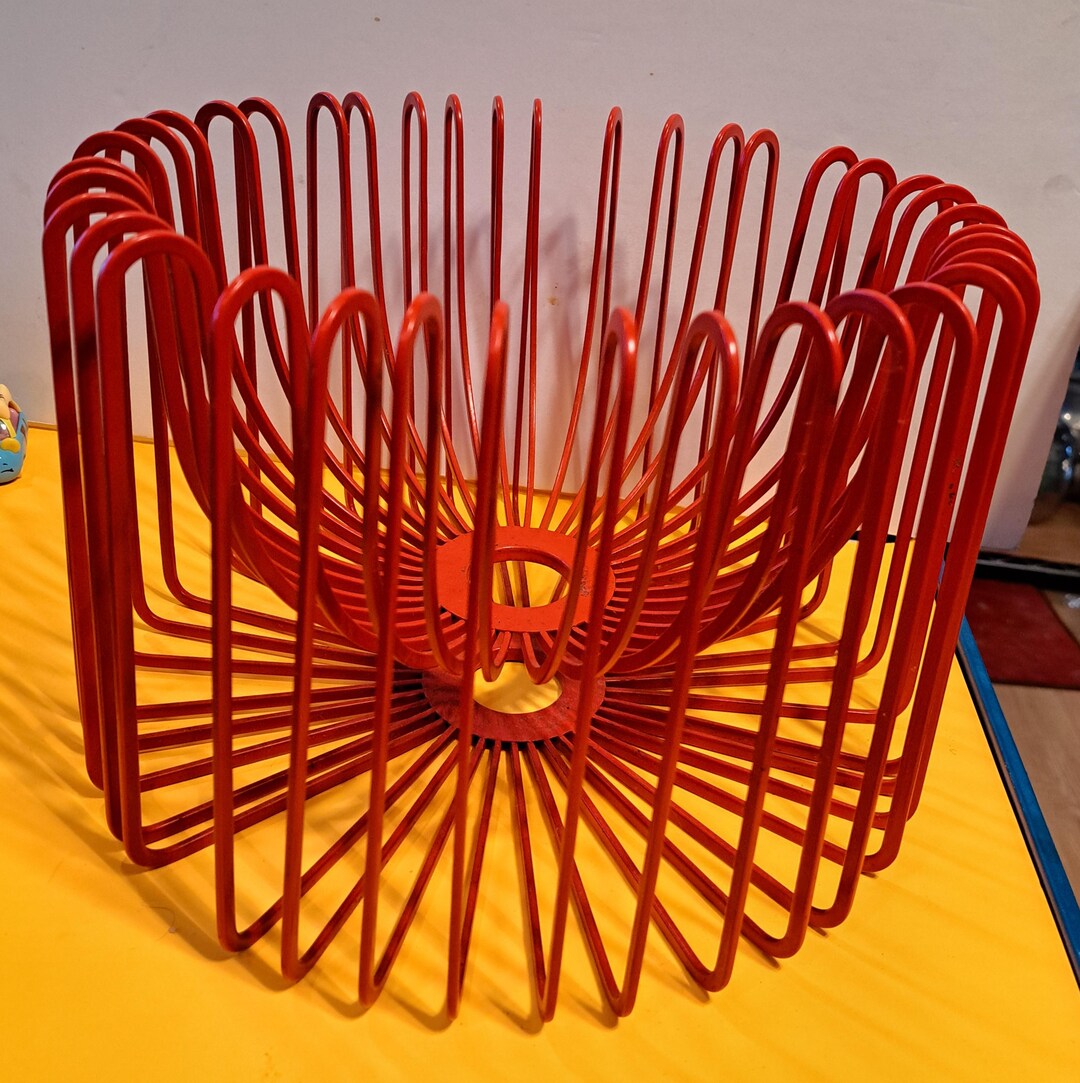 Vintage Ikea Tradig Red Wire Bowl or Swag Lamp Shade 8" Tall by 12 ...