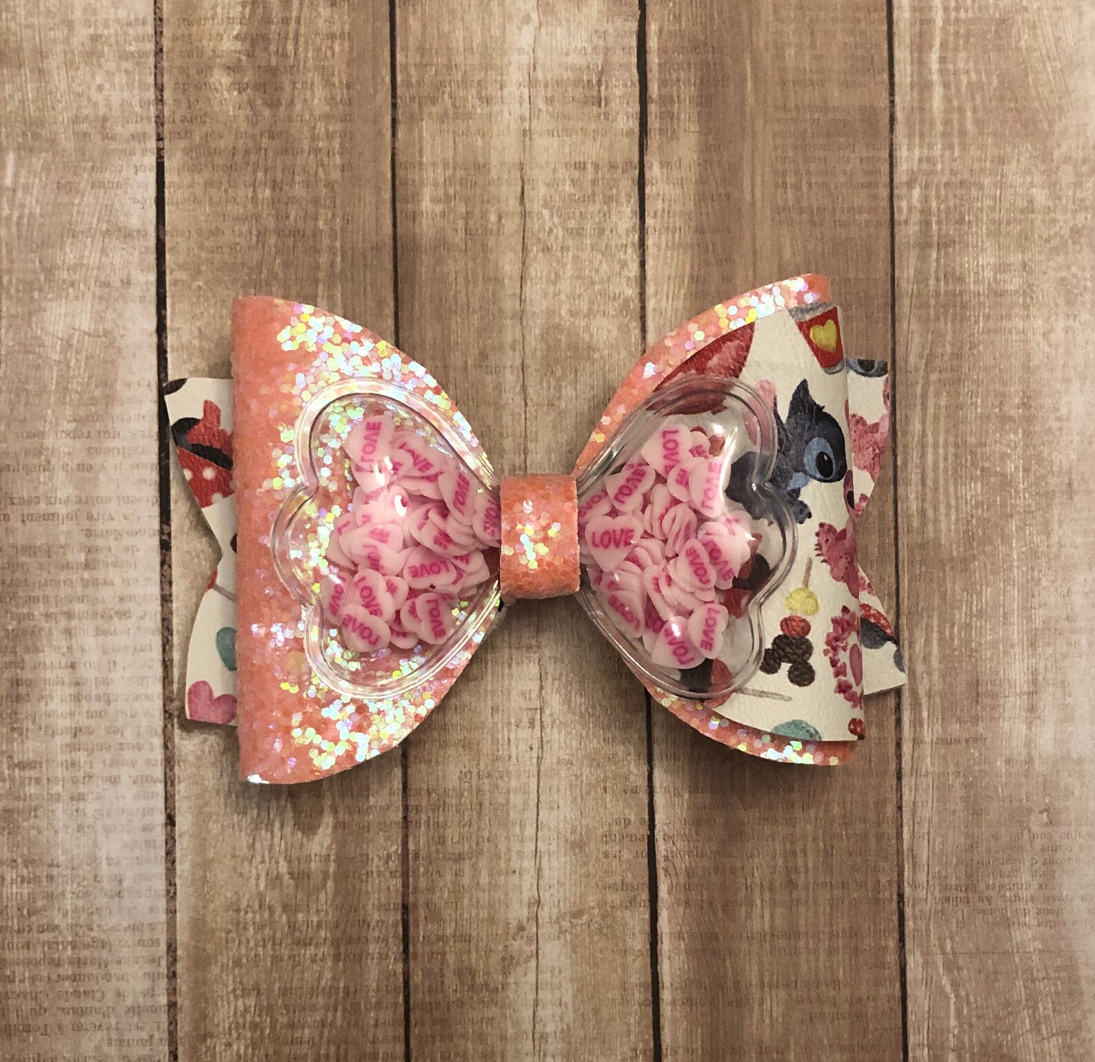 Disney Shaker Bow Shaker Bow Valentines Bow Valentines Day Stitch Bow