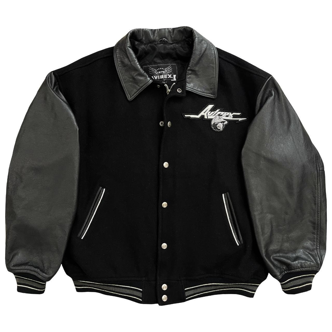 AVIREX VALLAD VARSITY LEATHER JACKET L AVIREX VARSITY LEATHER