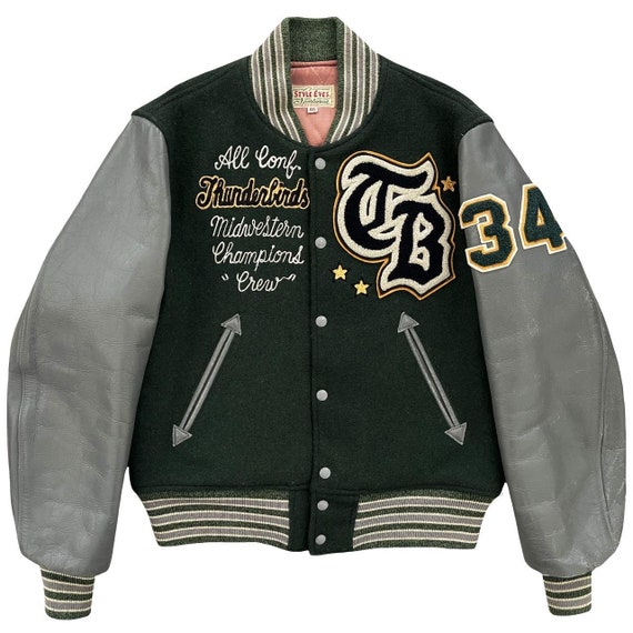 VTG Style Eyes Varsity Jacket - Size L - Etsy