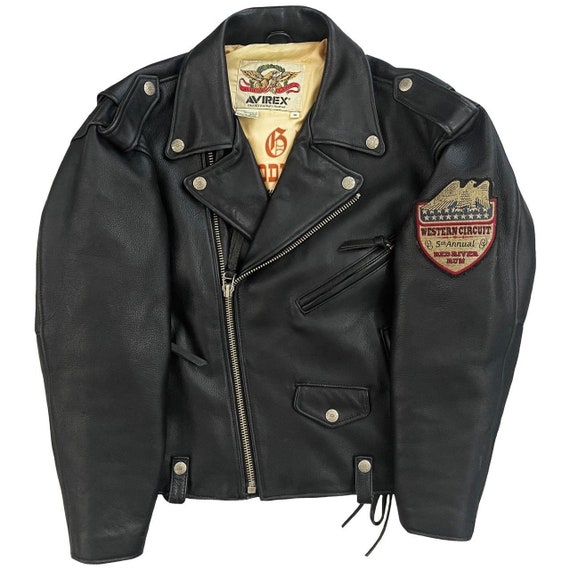 VTG Avirex Leather Biker Jacket - Size M/L - image 2