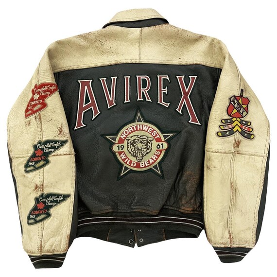 Avirex leather varsity jacket sales