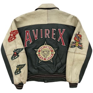 AVIREX VALLAD VARSITY LEATHER JACKET S VTG Avirex Leather