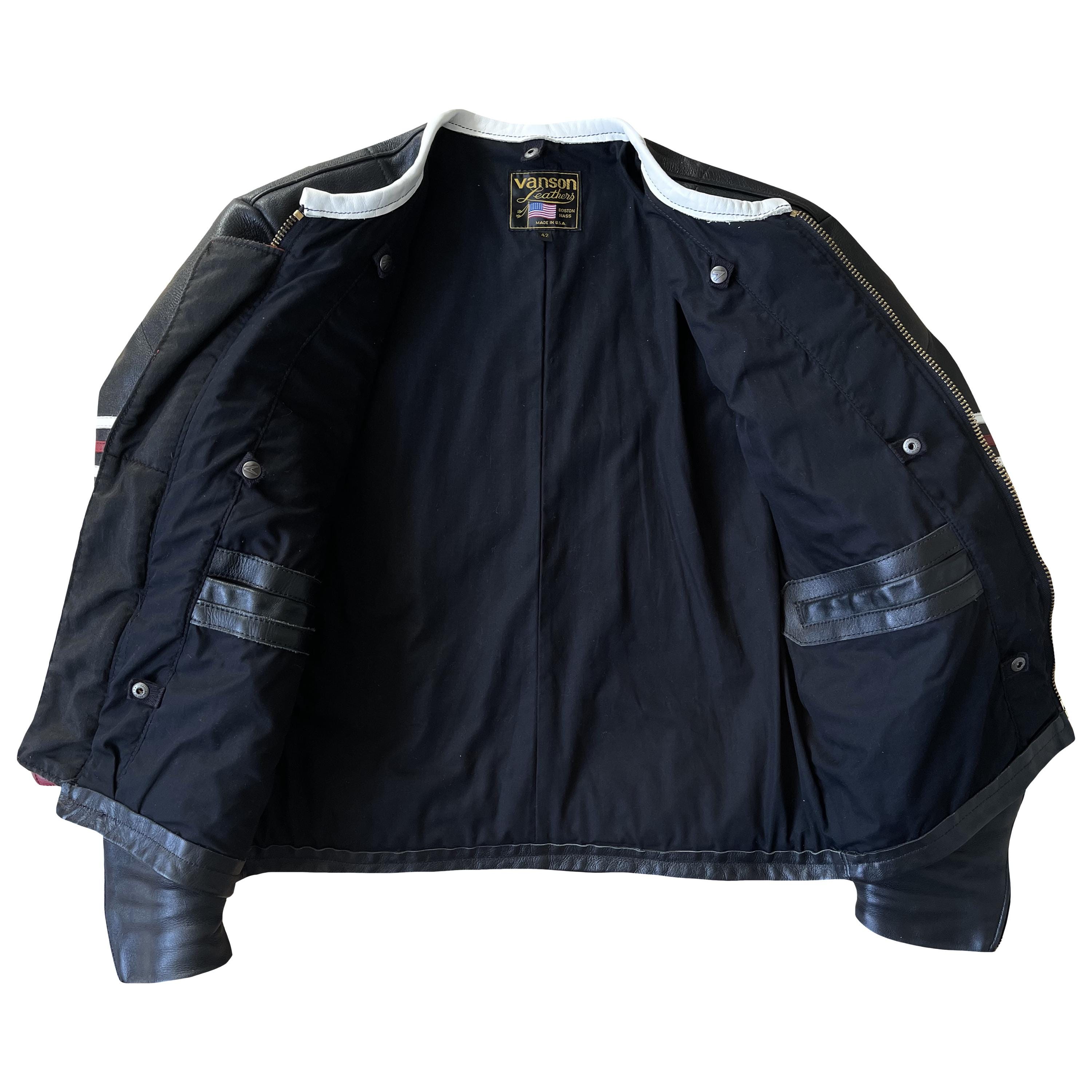VTG Vanson Leathers One Star Motorcycle Racer Jacket - Size