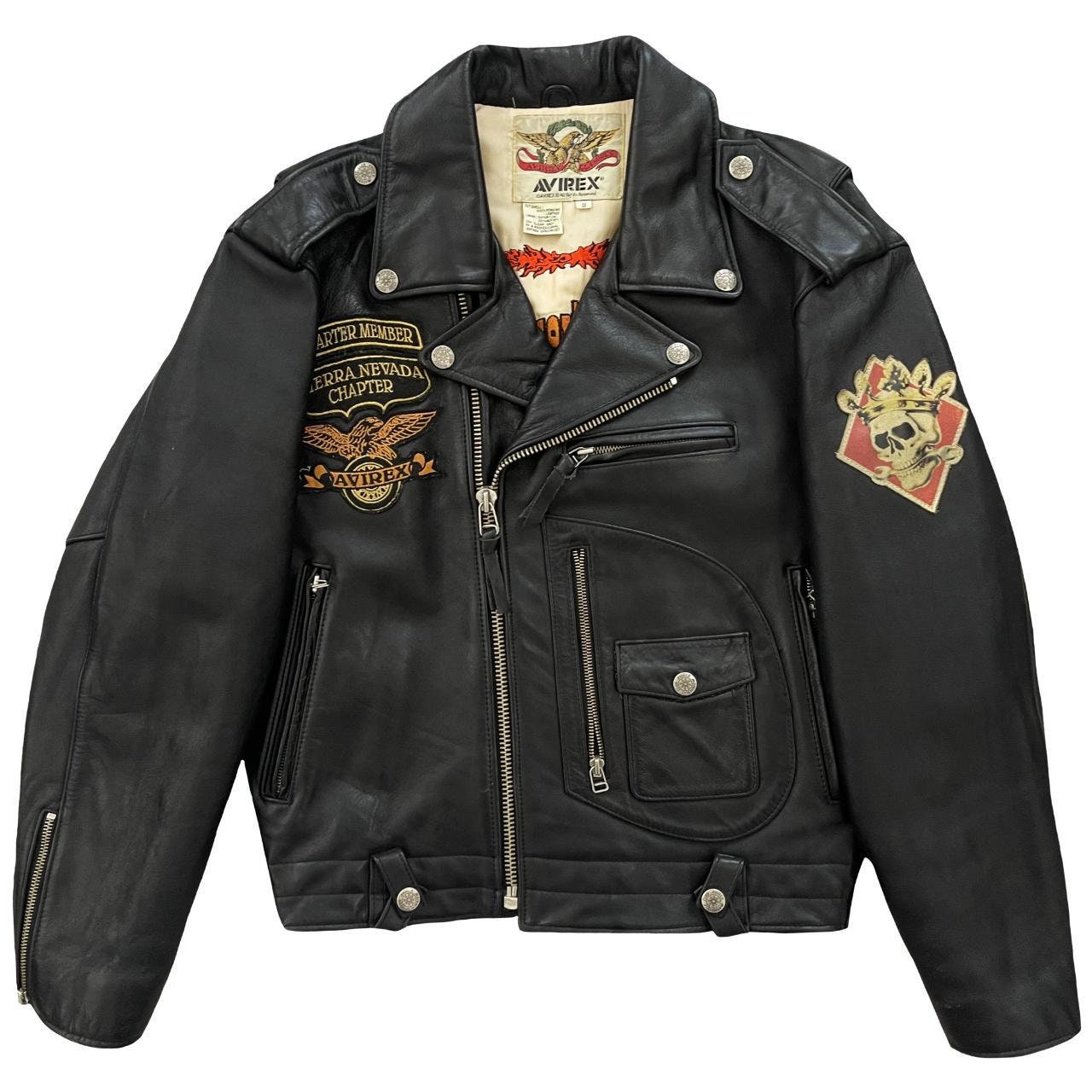 VTG Avirex Leather Biker Jacket - Size S/M - Etsy VTG Avirex Leather Biker Jacket - Size S/M - Etsy