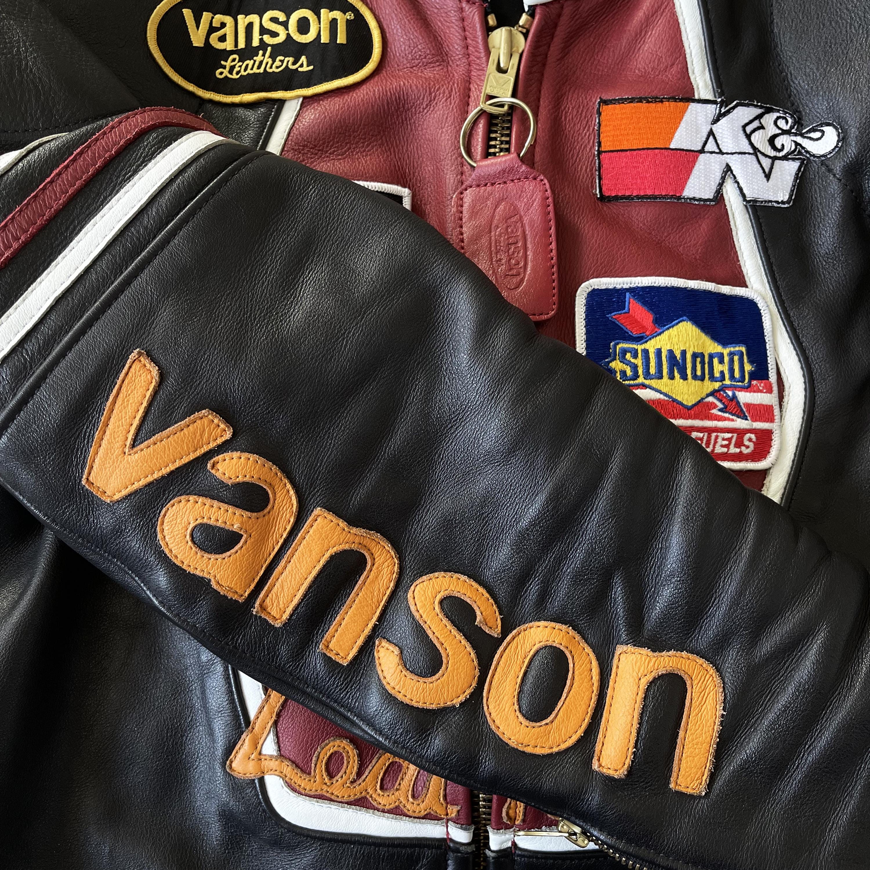 VTG Vanson Leathers One Star Motorcycle Racer Jacket - Size