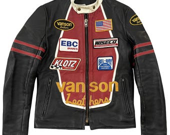 VTG Vanson Leathers Race Team Leather Bomber Jacket - Size XL - Etsy