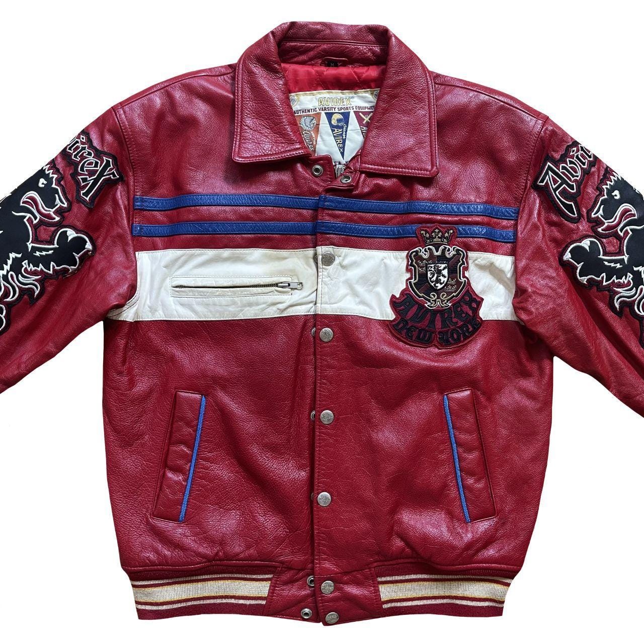 『美品』AVIREX VARSITY JACKET AVIATORS KING AVIREX VARSITY JACKET AVIATORS KING Aviator Leather Logo