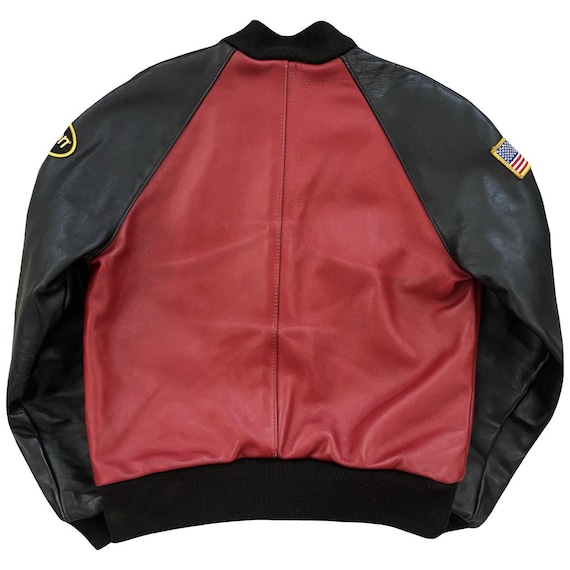 VTG Vanson Leathers Race Team Leather Bomber Jacket - Size S