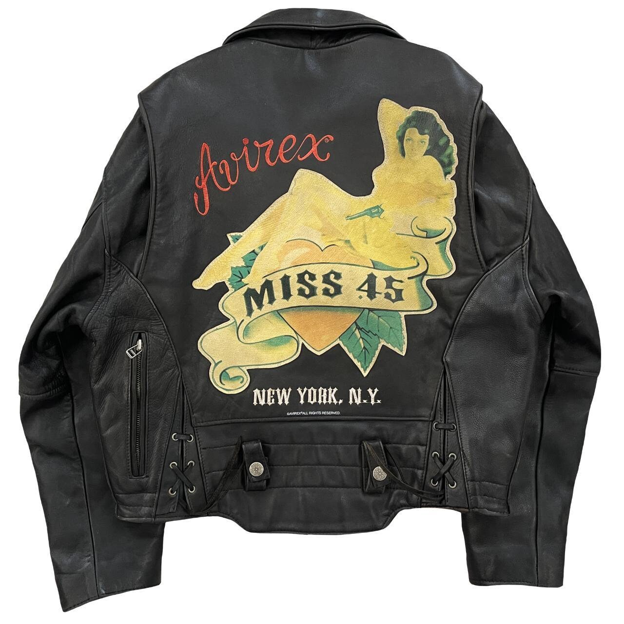 ニキ　レザータッチライダースジャケット HOLIDAY&HOLIDAY VTG Avirex Leather Biker Jacket - Size S/M - Etsy