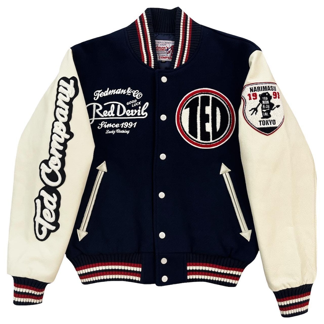 ジャケット sinoon LUCKY STAMP VARSITY JACKET RED SINOON