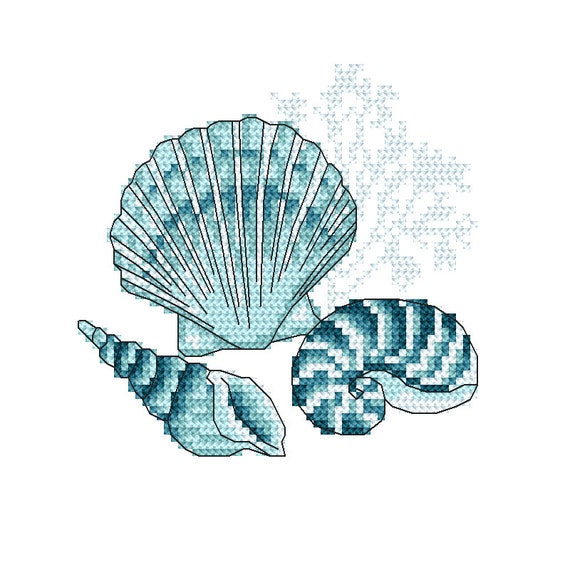 Sea Shells Smartphone Cross Stitch Pattern Etsy