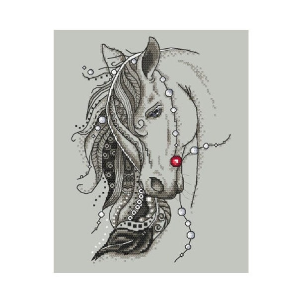 Cross stitch pattern for smartphone - Horse with a feather