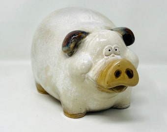 Vintage Pottery Pig Figurine