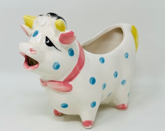 Vintage Polka Dot Cow Cream Pitcher, Japan