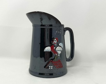 Vintage Redware Rooster Syrup Pitcher, 1950s