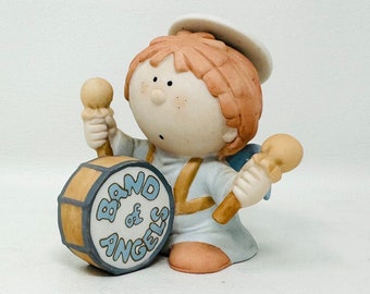 Vintage Bumpkins Porcelain Figurine, Band of Angels Drummer