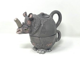 Blue Sky Rhinoceros Tea-for-One Teapot