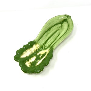 Mid Century Hand Painted Celery-Shaped Serving Dish
