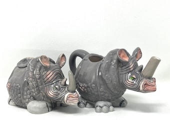 Blue Sky Rhinoceros Cream and Sugar Set