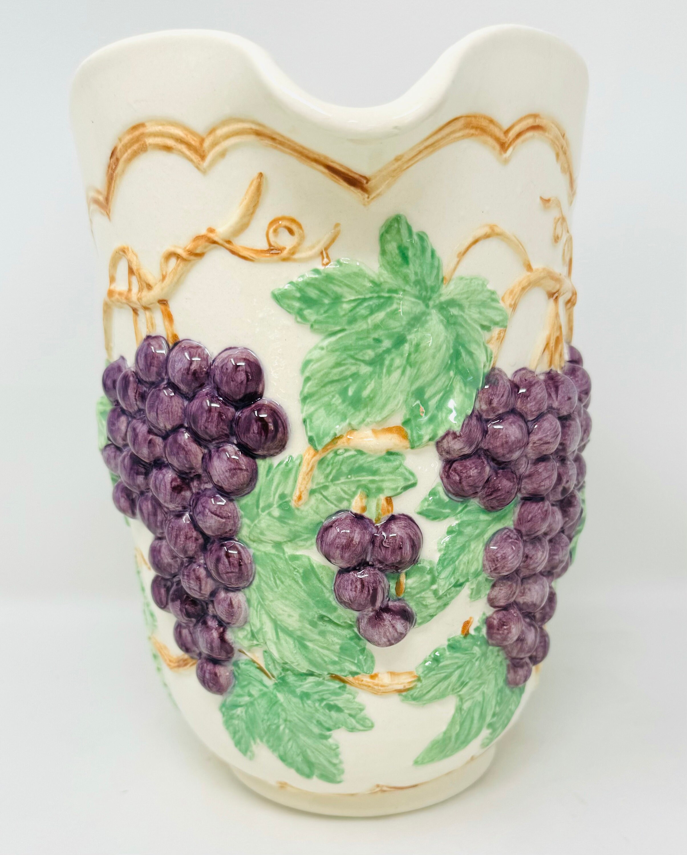 Vintage Arnel's Ceramic Grapevine Drink Pitcher - Etsy