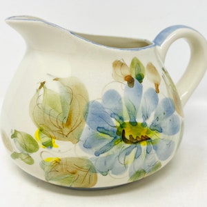 vintage Hand Painted Secla, Portugal Wide Mouth Water / Juice / Milk Pitcher