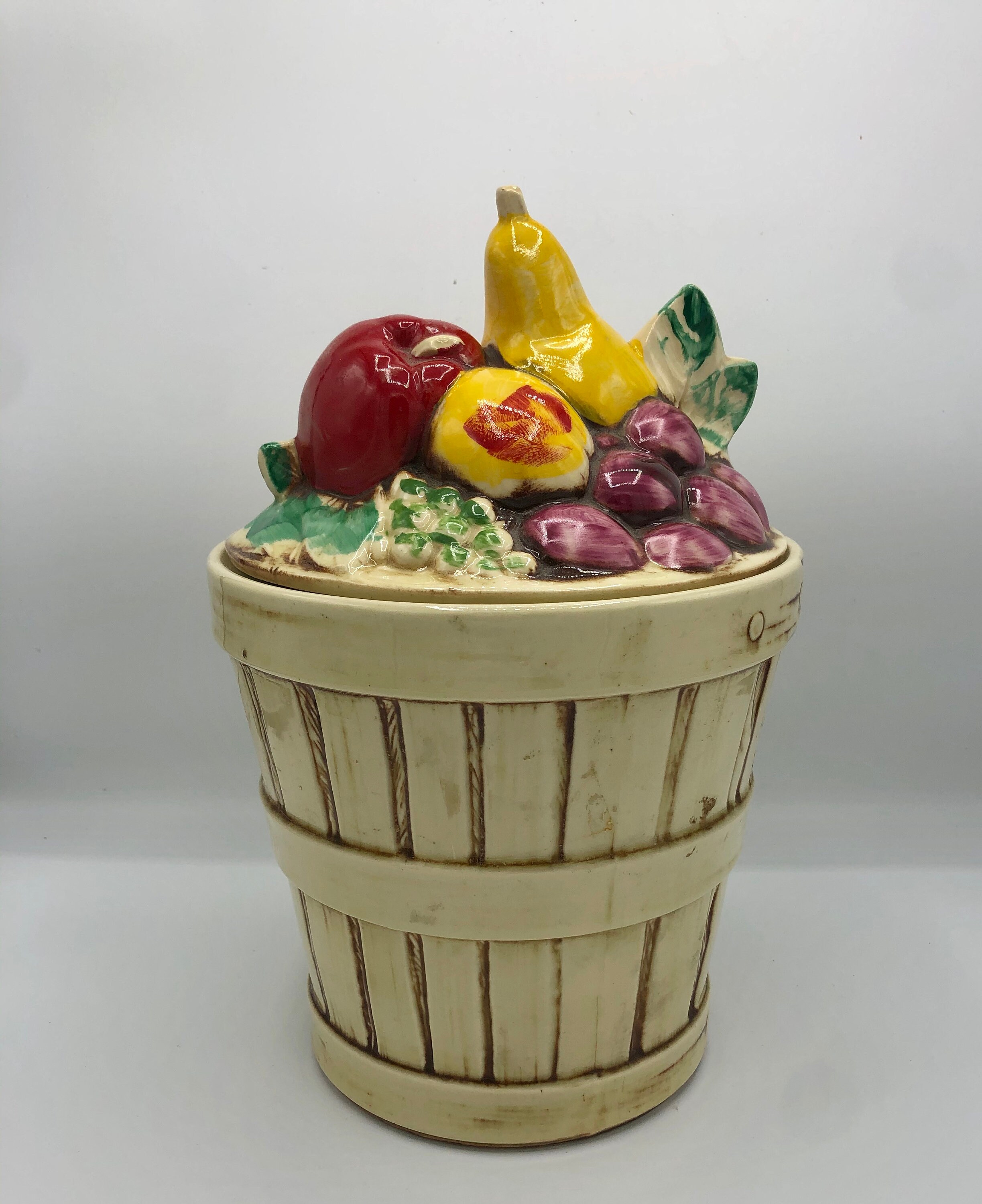 Vintage Mccoy USA Fruit Basket Cookie Jar Etsy
