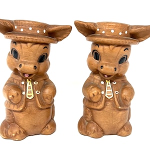 Mid Century Twin Winton Donkey Salt & Pepper Set, Very Large, 1950&#39;s