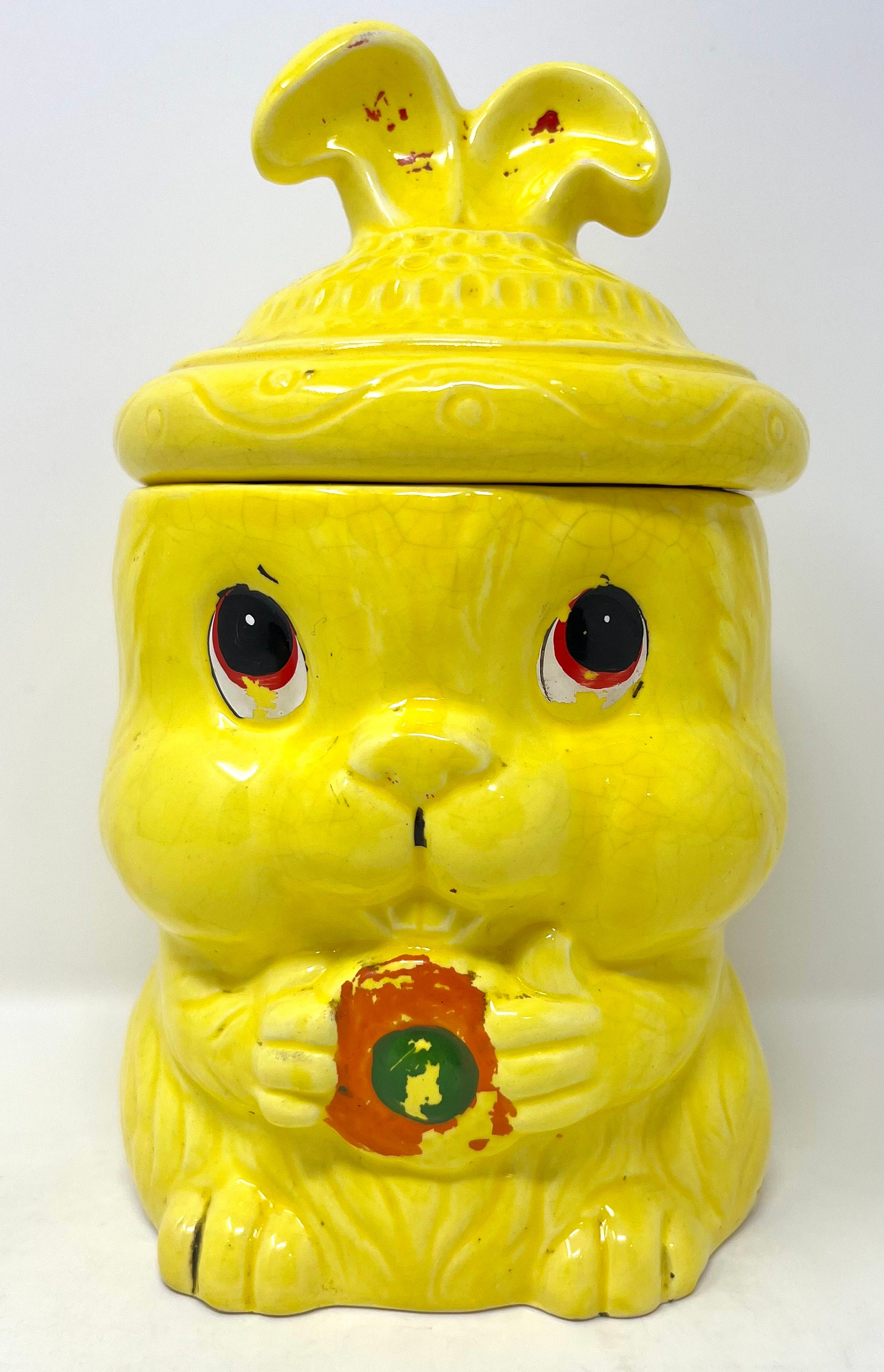 Vintage Bright Yellow Bunny Cookie Jar 1950's Etsy