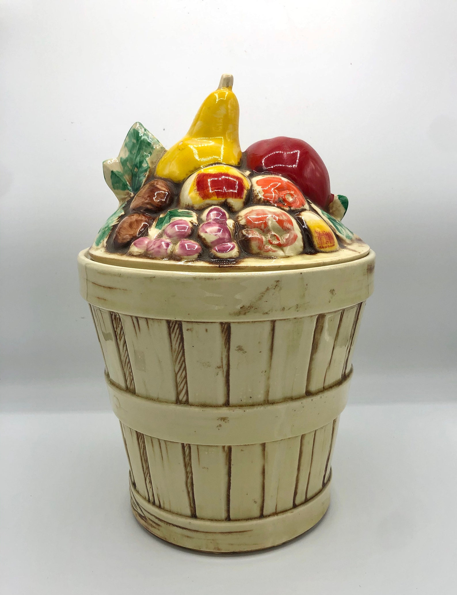 Vintage Mccoy USA Fruit Basket Cookie Jar Etsy