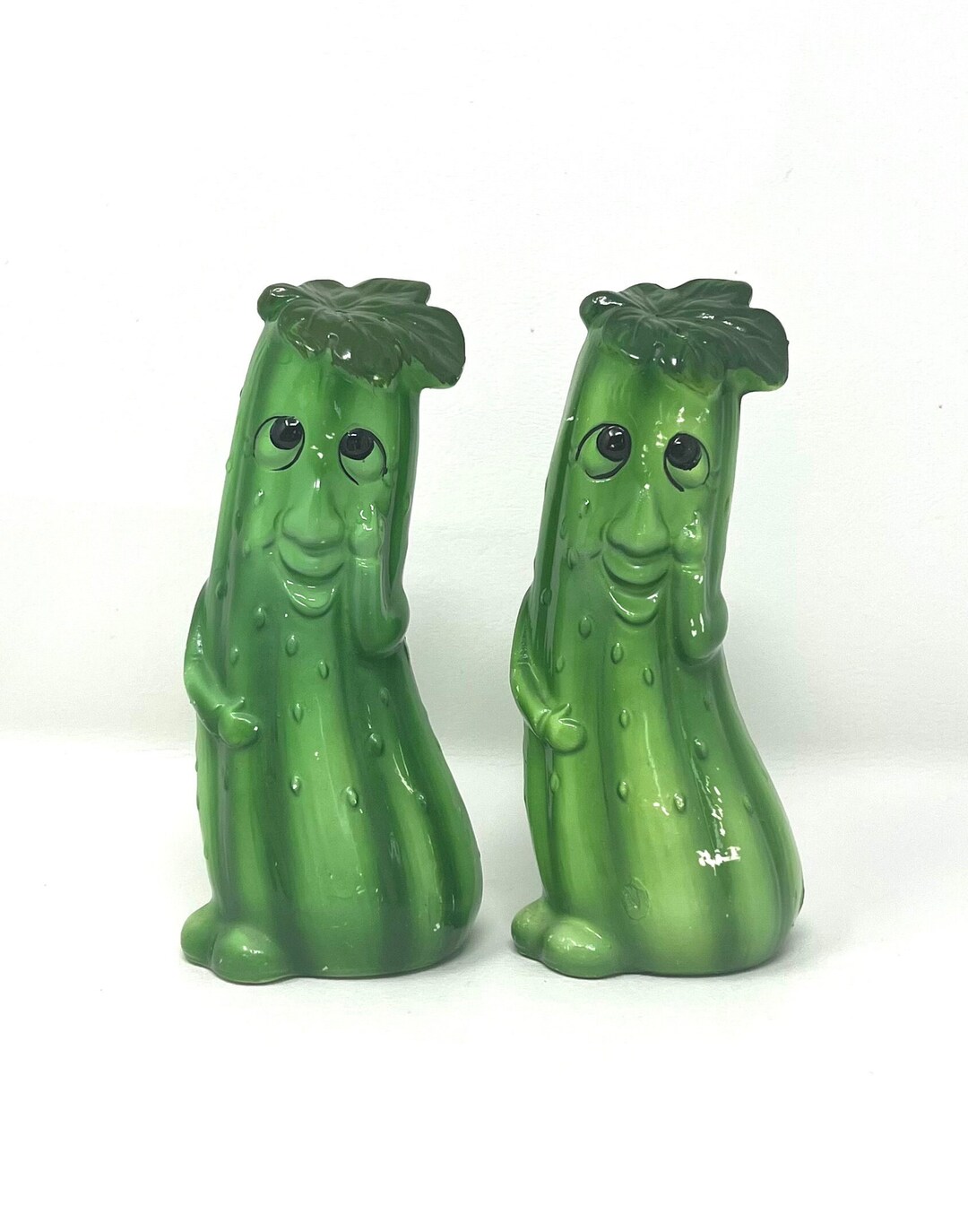 Mid Century Anthropomorphic Cucumber Salt and Pepper Shaker Etsy