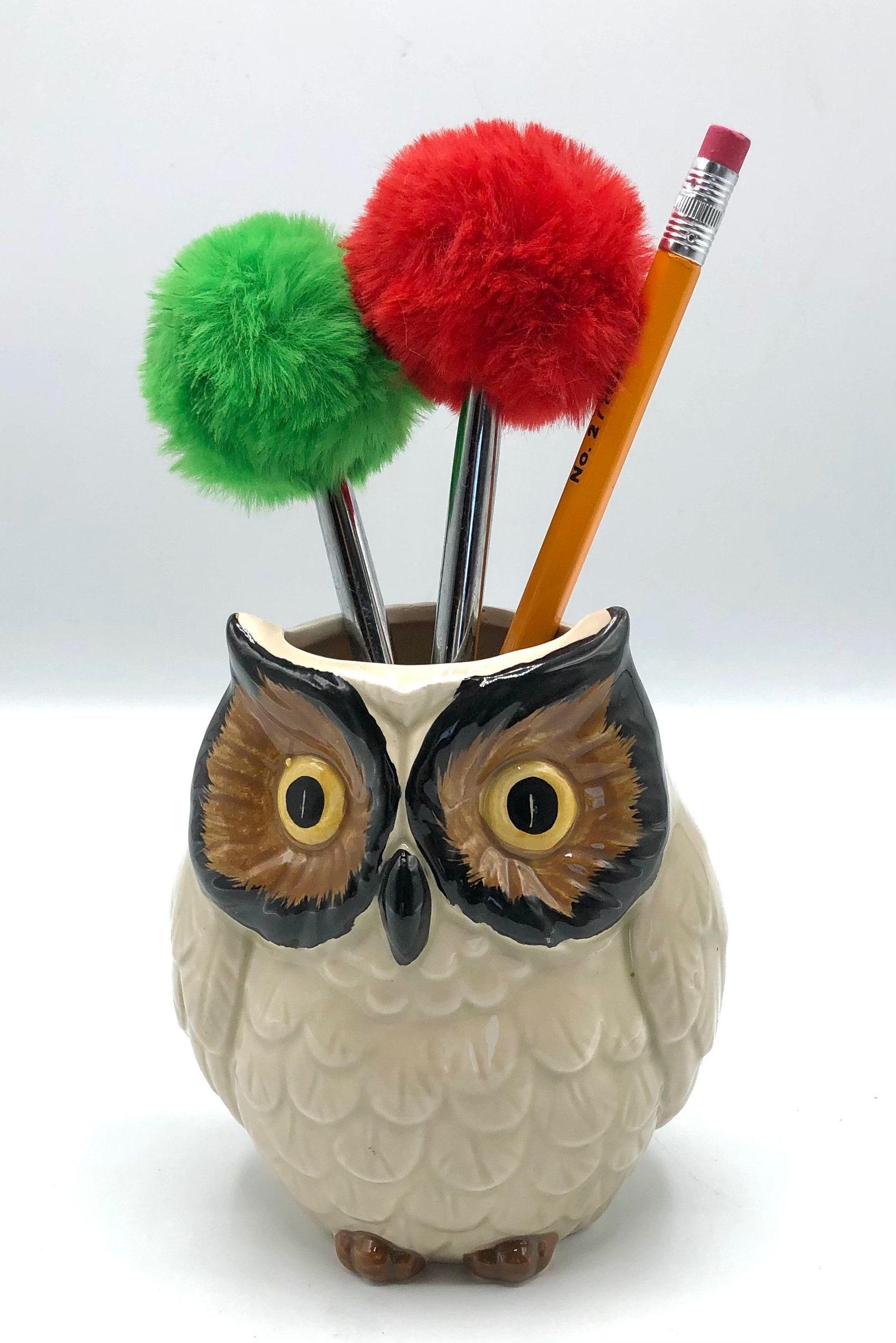 Vintage Ceramic OMC Otagiri Owl Utensil Holder Etsy