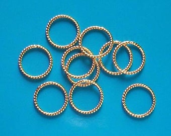 20 Silver Plated Solid Twist 16mm Connector Rings