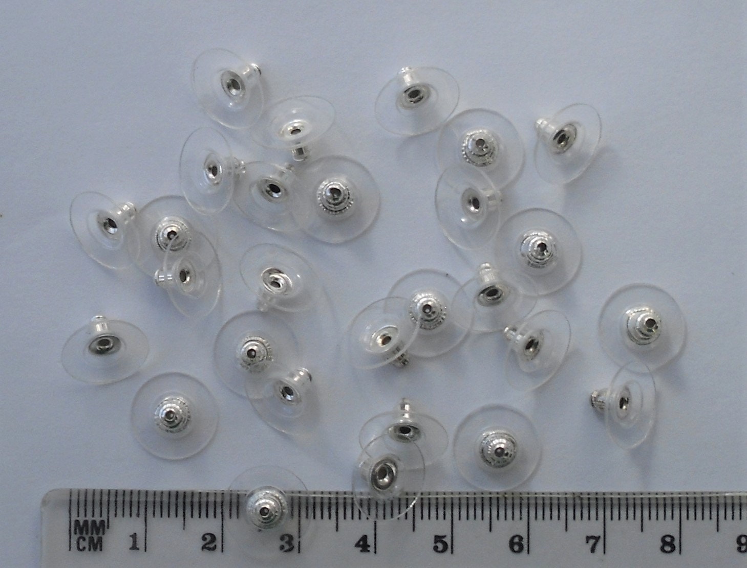 6 Mm Large Butterfly Earring Backs, Surgical Stainless Steel 201  Scrollbacks Silver Color 20 Pc. 