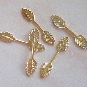 20 large (35mm) gold plated leaf bails, findings for jewellery making crafts