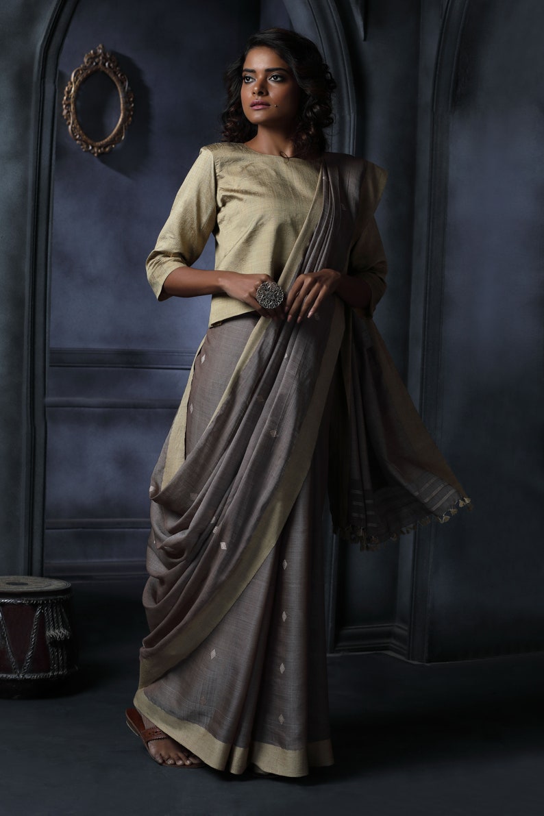 Eri silk peace or vegan silk saree handwoven and handloom with Etsy