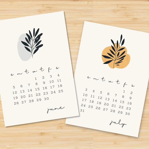 2022 Kalender Printable, Boho Kalender, 2022 Wandkalender, Jahreskalender 2022, Boho Print Kalender 2022, A4 Letter Größe