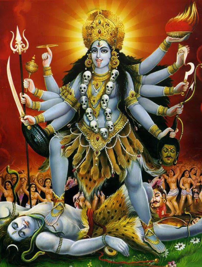 Kali Maa Adi Shakti Ma Göttin Kali Indischer Gott | Etsy