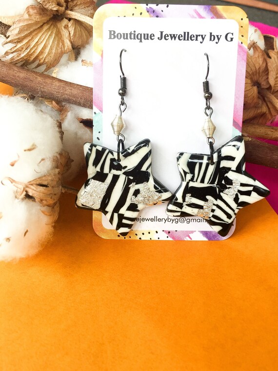 zebra print earrings