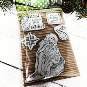 Christmas Stamp - Rubber Stamp - Cling Mount Rubber Stamp - Holiday Stamp - Stamps - Christmas Sayings - Border Stamp - Santa Stamp - 103-a