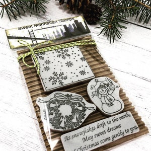 Christmas Stamp - Rubber Stamp - Cling Mount Rubber Stamp - Holiday Stamp - Stamps - Christmas Sayings - Border Stamp - Santa Stamp - 101-b