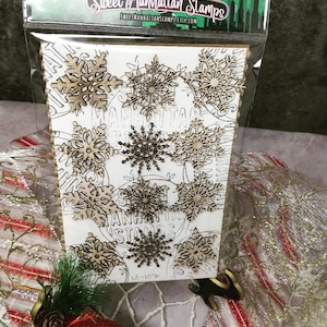 LC-107 Snowflakes, 10 snowflakes cut out of mat board with a laser, Beautiful snowflakes,