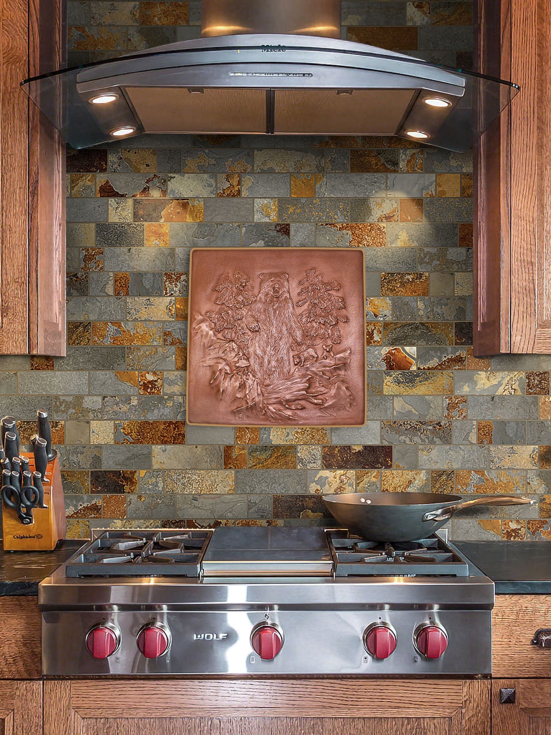 Copper Backsplash Polished Copper Bear Backsplash Copper Etsy