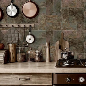 Backsplash Tile, Rustic Copper Cabin Back Splash Tile, With Aged Copper  Look for Your Kitchen Back Splash 