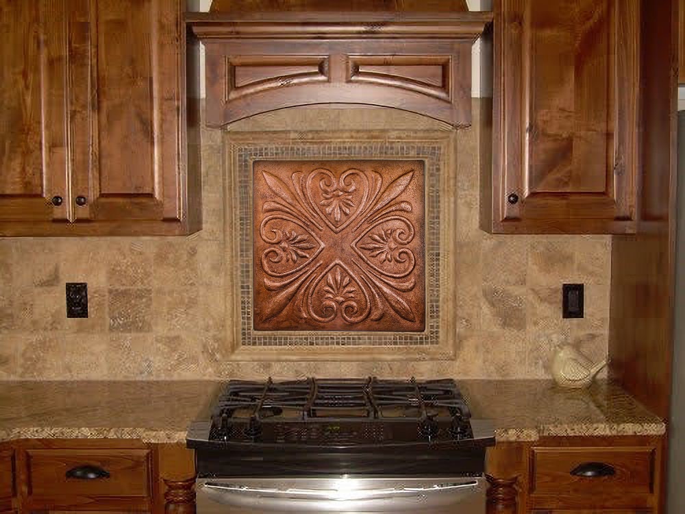 Rubbed Copper Backsplash Tile Hammered Copper Tile Backsplash Etsy