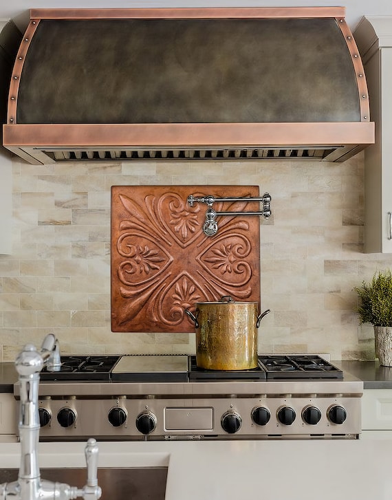 Rubbed Copper Backsplash Tile Hammered Copper Tile Backsplash | Etsy